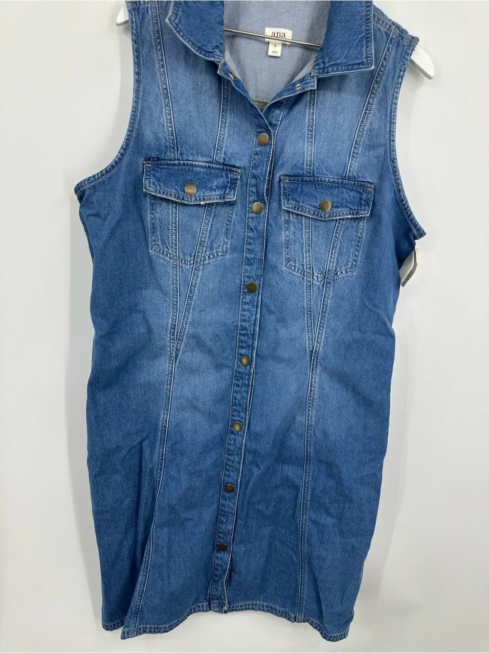 A New Approach Denim Mini Button Up Dress Size XL Boho Western